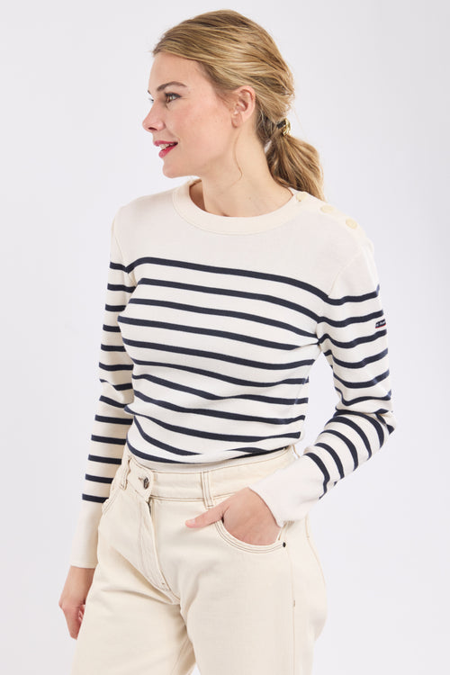 Pull marin rayé Briac - laine mérinos - Le Comptoir Maritime - 2