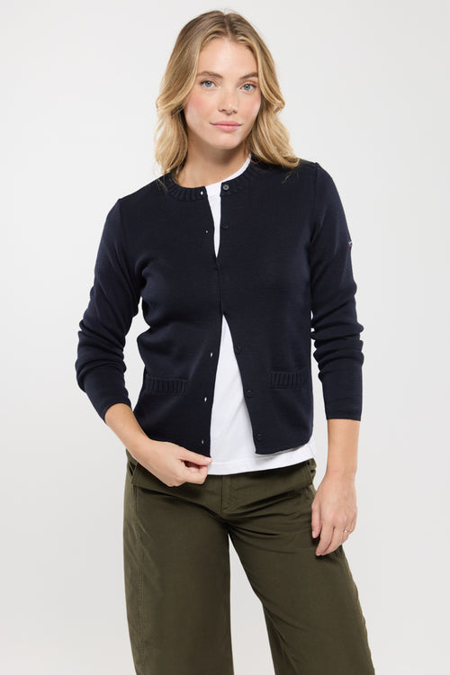Cardigan col rond - Laine et acrylique - Le Comptoir Maritime - 1