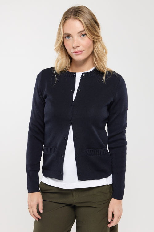 Cardigan col rond - Laine et acrylique - Le Comptoir Maritime - 6