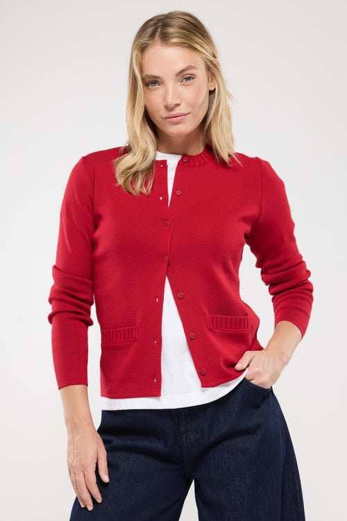 Cardigan col rond - Laine et acrylique - Le Comptoir Maritime - 1