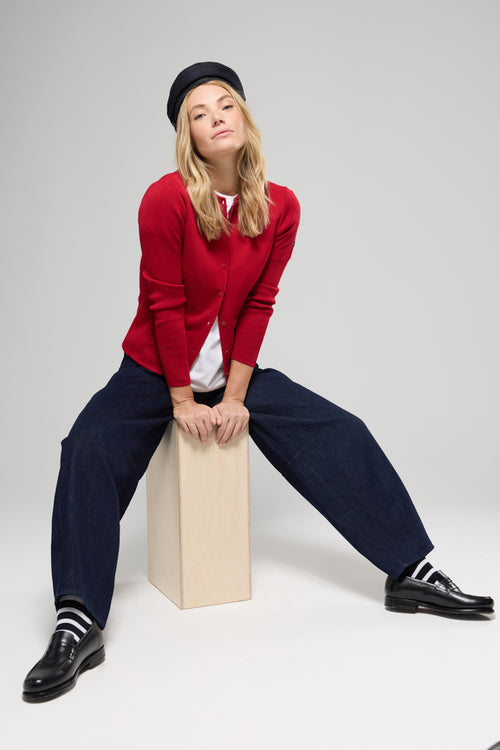 Cardigan col rond - Laine et acrylique - Le Comptoir Maritime - 3