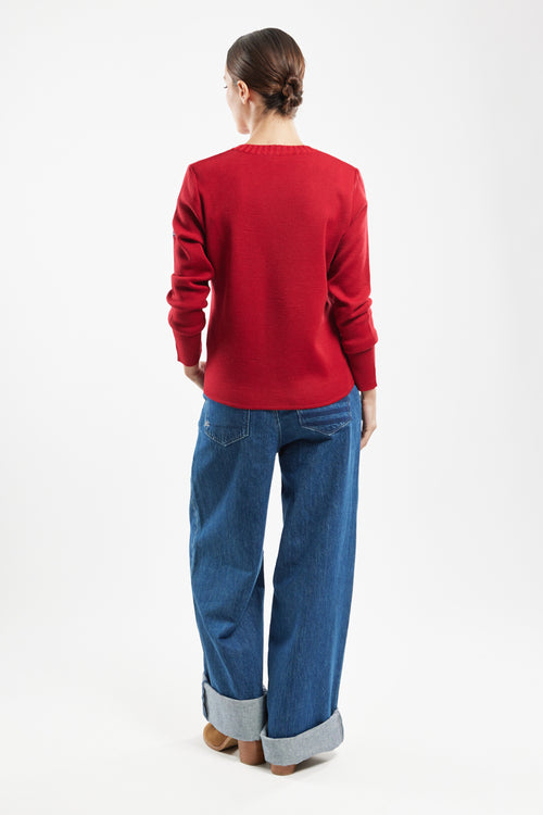 Cardigan col rond - Laine et acrylique - Le Comptoir Maritime - 6