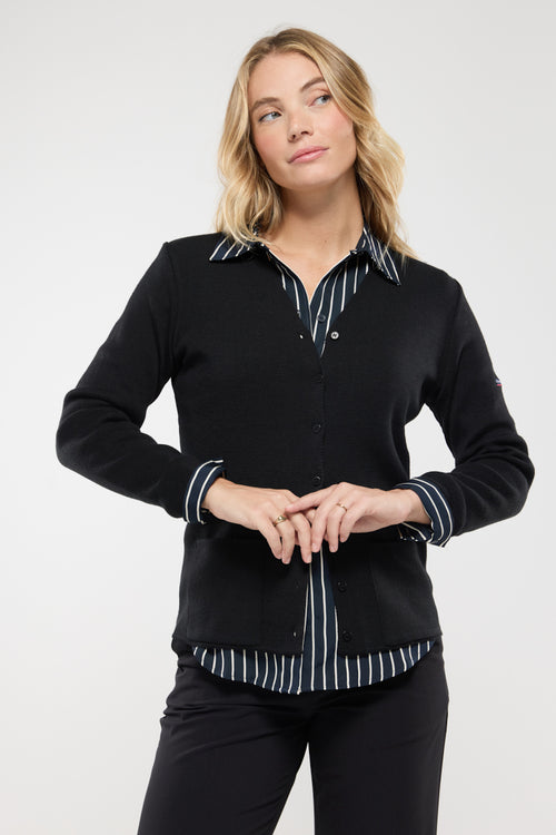 Cardigan col V - laine et acrylique - Le Comptoir Maritime - 1