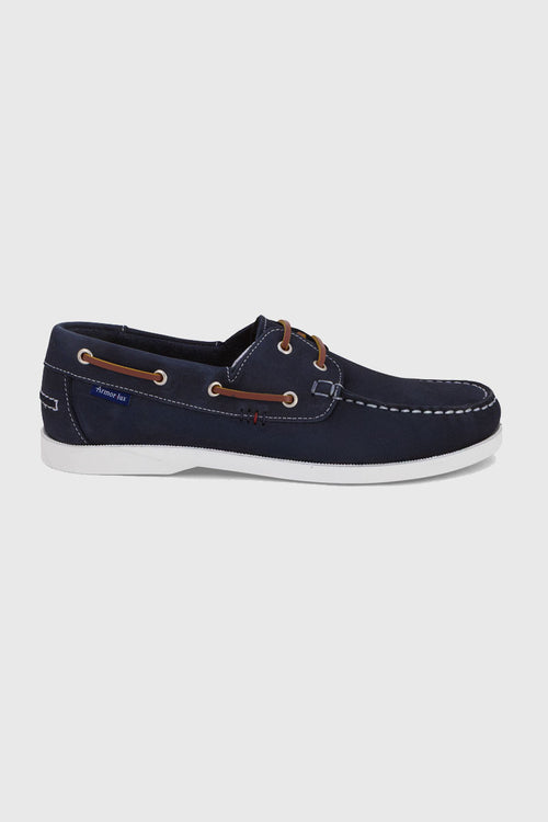 Chaussures bateau Frehel bleue - cuir - Le Comptoir Maritime - 3