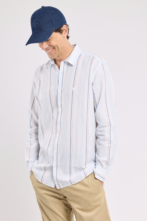 Chemise rayée Deauville - coton et lin - Le Comptoir Maritime - 1