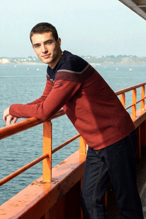 Pull marin micro rayures - laine - Le Comptoir Maritime - 1
