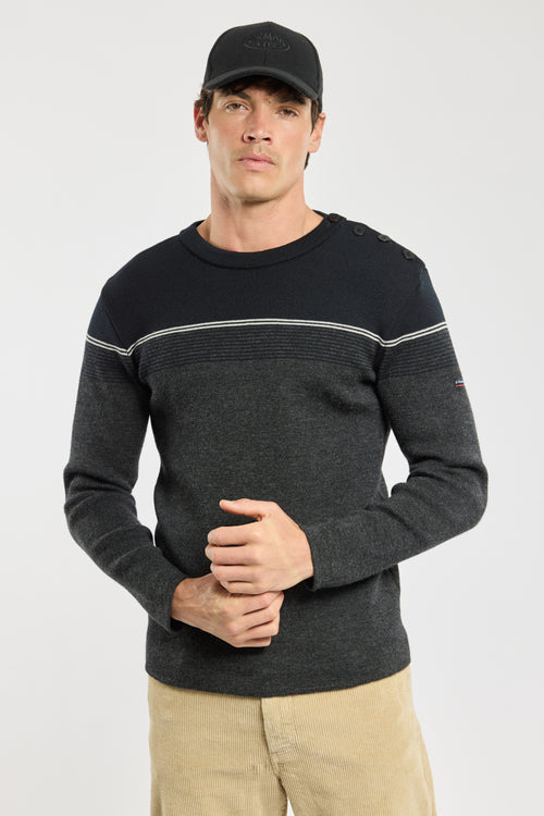 Pull marin micro rayures - laine - Le Comptoir Maritime - 5