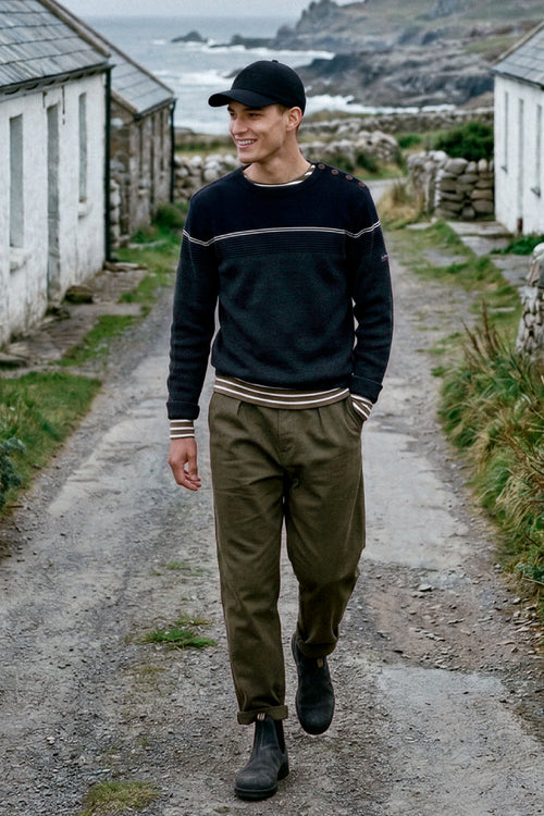 Pull marin micro rayures - laine - Le Comptoir Maritime - 1