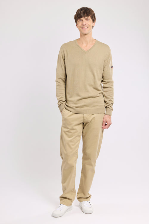 Pull col V - coton et lin - Le Comptoir Maritime - 3