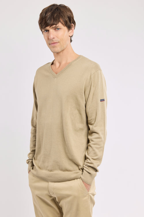 Pull col V - coton et lin - Le Comptoir Maritime - 1