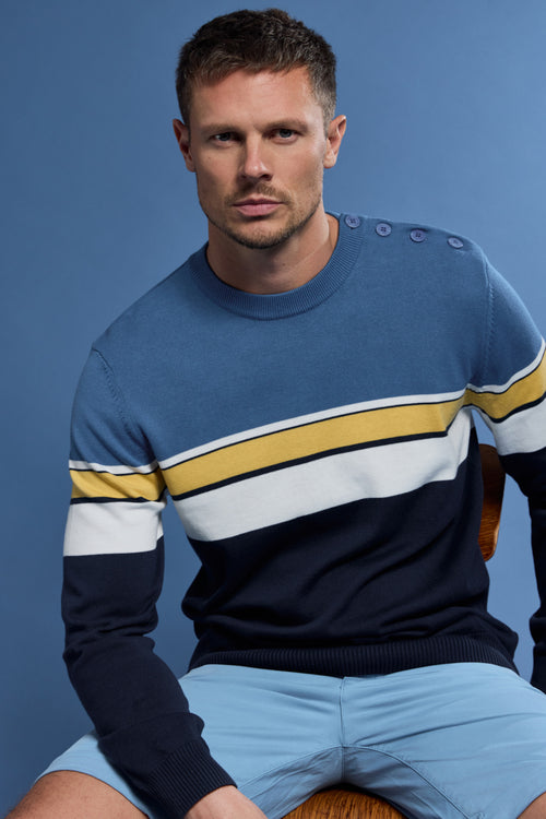 Pull marin tricolore - coton - Le Comptoir Maritime - 1