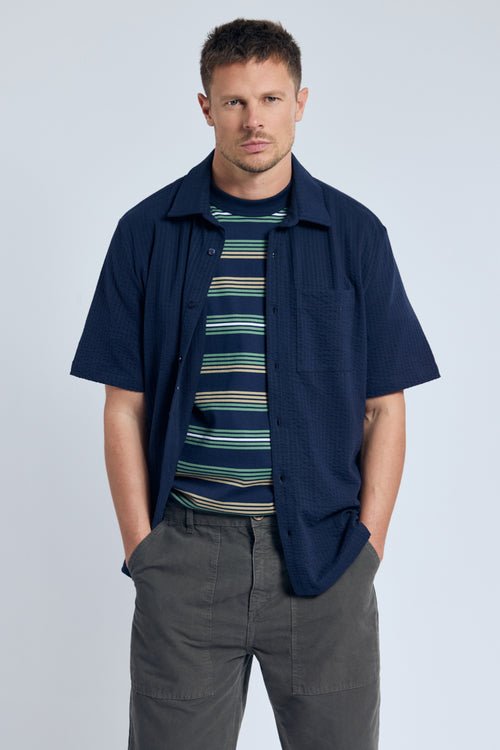 Chemise manches courtes - maille gaufrée - Le Comptoir Maritime - 1