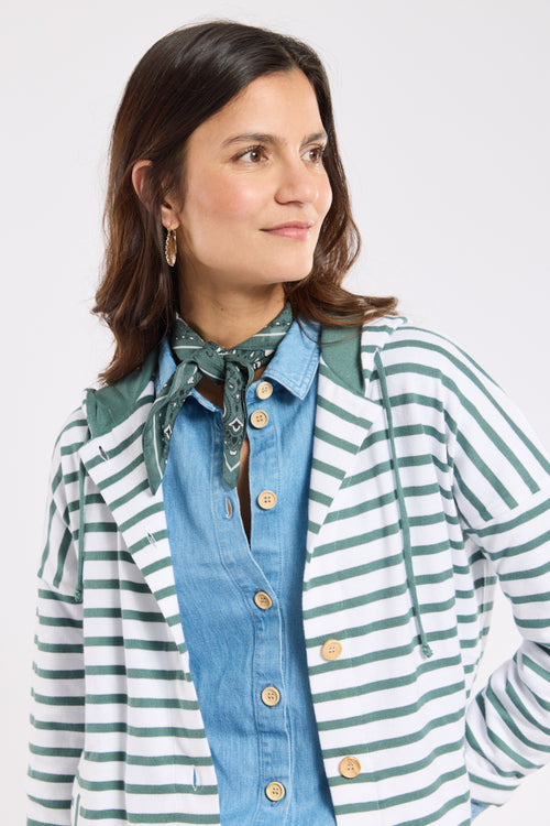 Cardigan rayé boutonné - coton rustique - Le Comptoir Maritime - 2