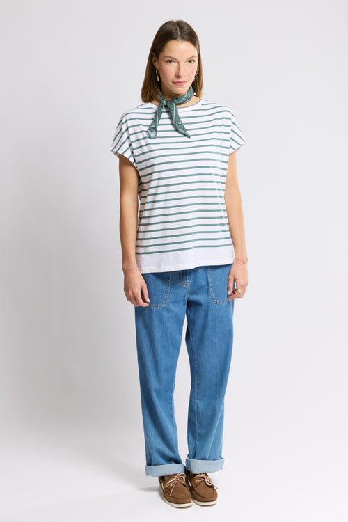 T-shirt rayé épaules larges - coton léger - Le Comptoir Maritime - 3