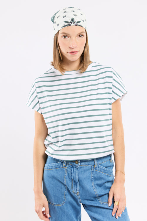 T-shirt rayé épaules larges - coton léger - Le Comptoir Maritime - 1