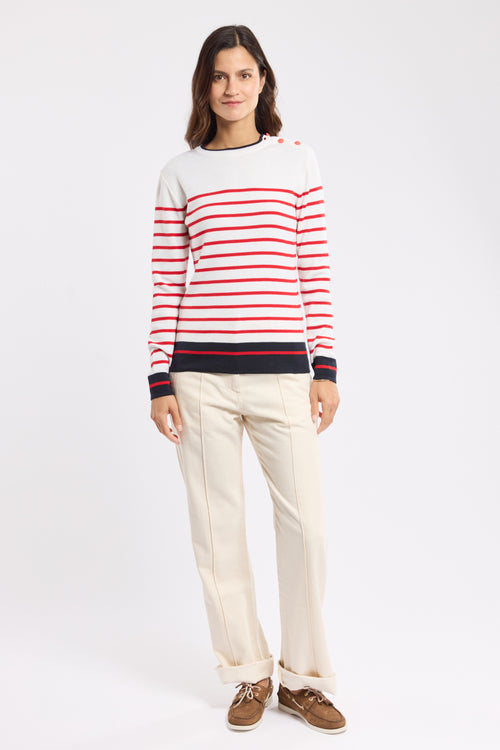 Pull marin rayé - laine mérinos - - Le Comptoir Maritime - 3
