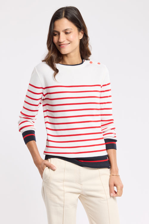 Pull marin rayé - laine mérinos - - Le Comptoir Maritime - 1