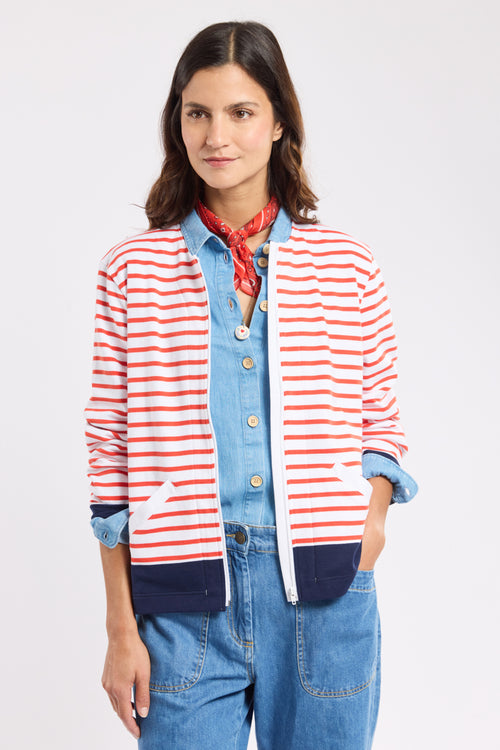 Cardigan rayé zippé - coton épais - Le Comptoir Maritime - 3