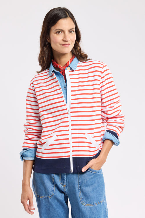 Cardigan rayé zippé - coton épais - Le Comptoir Maritime - 1