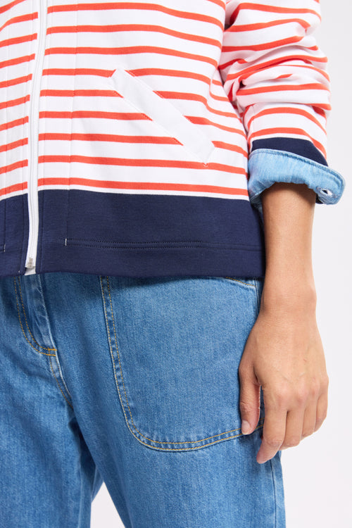 Cardigan rayé zippé - coton épais - Le Comptoir Maritime - 5