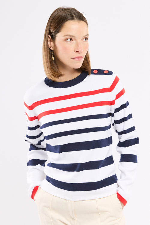 Pull marin rayé - coton - Saint Valentin❤️ - Le Comptoir Maritime - 1