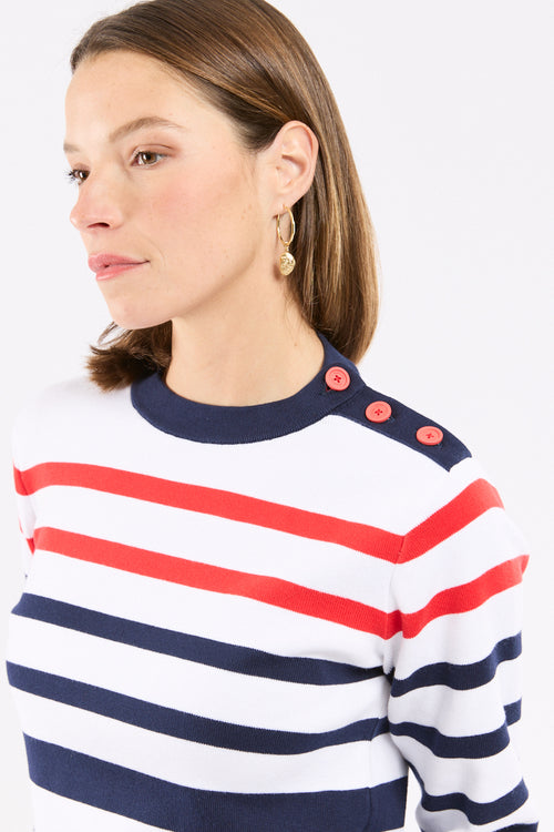 Pull marin rayé - coton - Saint Valentin❤️ - Le Comptoir Maritime - 3