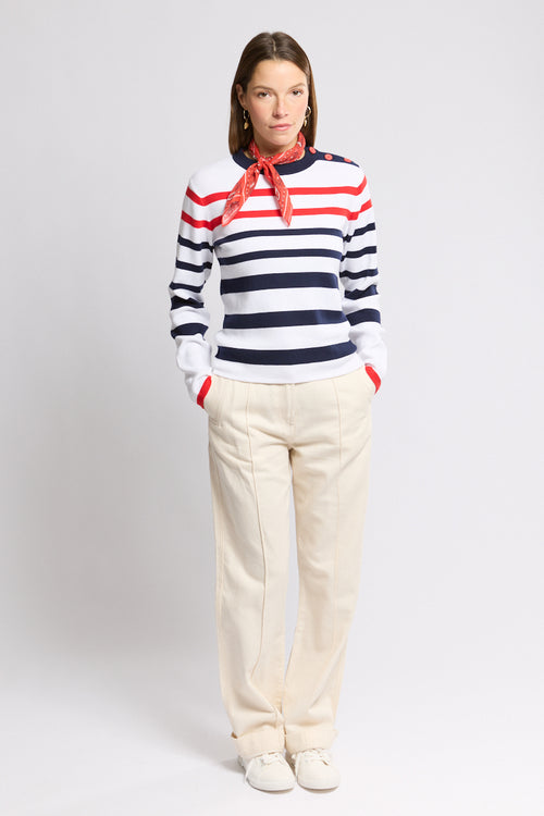 Pull marin rayé - coton - Saint Valentin❤️ - Le Comptoir Maritime - 6