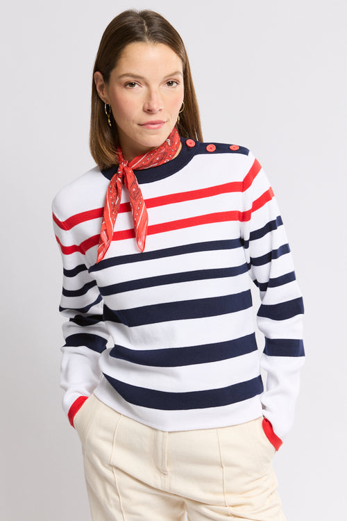 Pull marin rayé - coton - Saint Valentin❤️ - Le Comptoir Maritime - 2