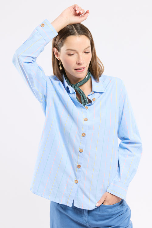 Chemise rayée Héritage - coton et lin - Le Comptoir Maritime - 1