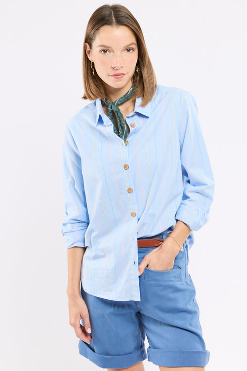 Chemise rayée Héritage - coton et lin - Le Comptoir Maritime - 4