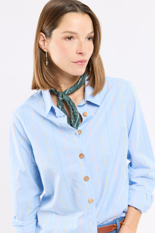 Chemise rayée Héritage - coton et lin - Le Comptoir Maritime - 2