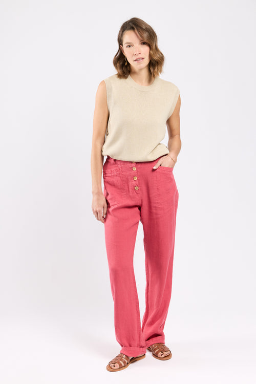 Pantalon taille élastique - lin - Le Comptoir Maritime - 1