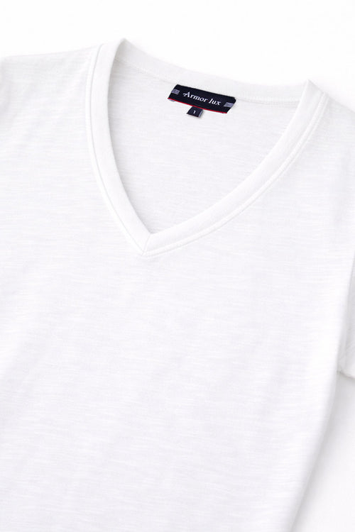 T-shirt col V - coton flammé - Le Comptoir Maritime - 3