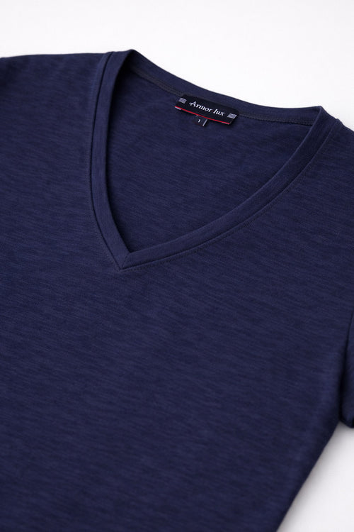 T-shirt col V - coton flammé - Le Comptoir Maritime - 2