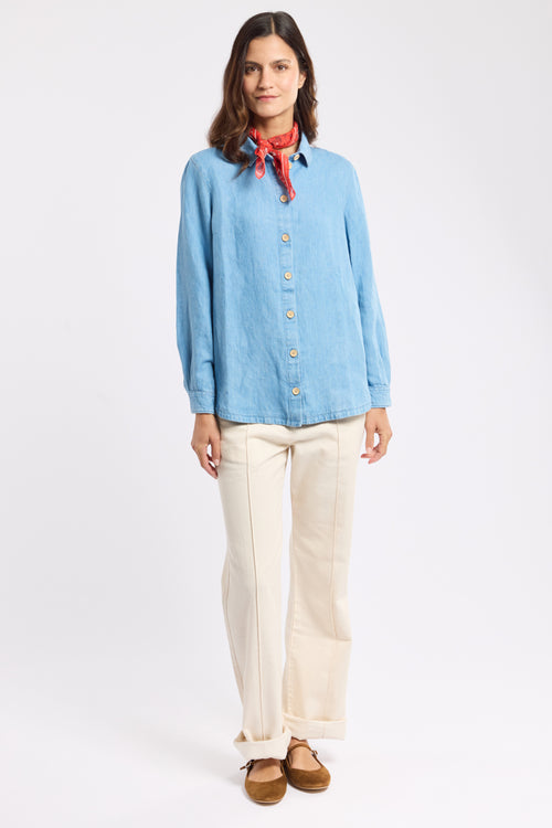 Chemise denim Héritage - lyocel et lin - Le Comptoir Maritime - 4