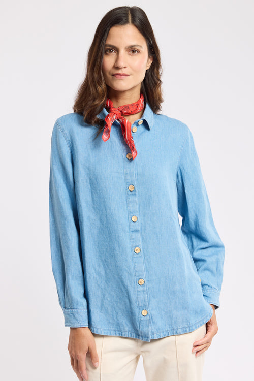 Chemise denim Héritage - lyocel et lin - Le Comptoir Maritime - 1