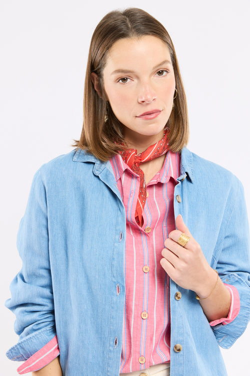 Chemise denim Héritage - lyocel et lin - Le Comptoir Maritime - 5