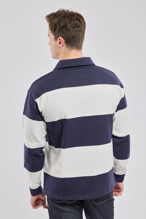 Sweat col polo manches longues - fil open end - Le Comptoir Maritime - 3
