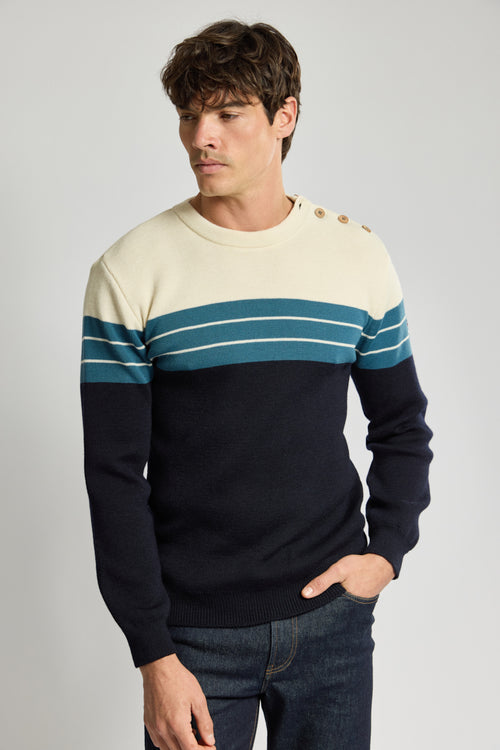 Pull marin bloc color - laine - Le Comptoir Maritime - 1