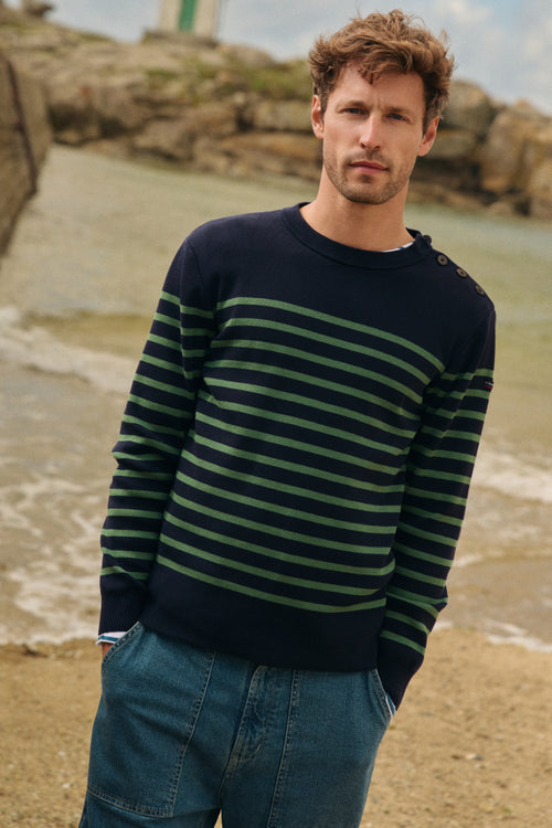 Pull marin rayé Groix - coton - Le Comptoir Maritime - 1