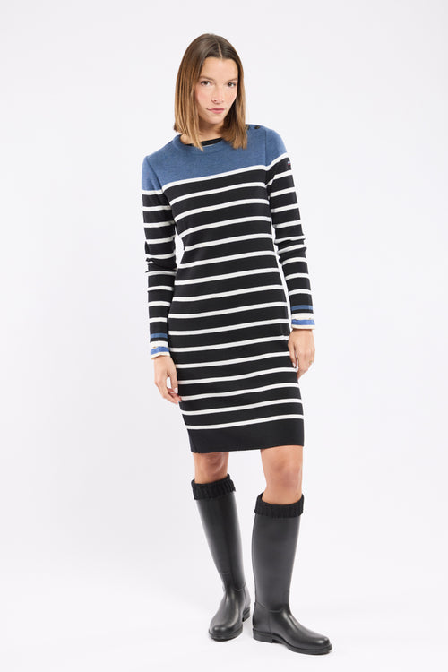Robe pull rayée - laine mérinos - Le Comptoir Maritime - 1