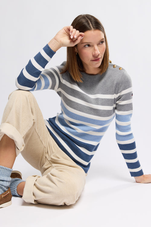 Pull marin rayé - laine mérinos - Le Comptoir Maritime - 1