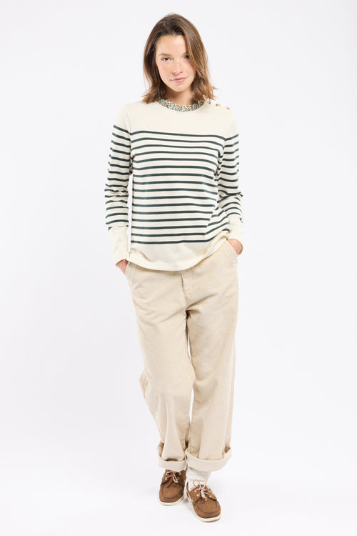 Marinière col fleuri - coton rustique - Le Comptoir Maritime - 4