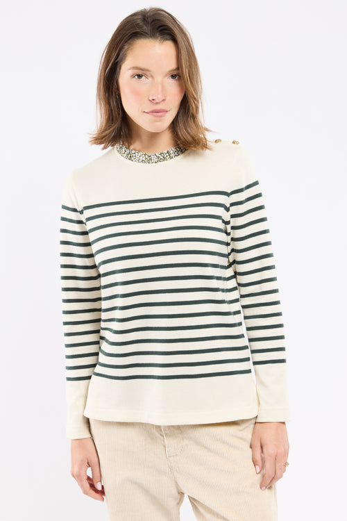 Marinière col fleuri - coton rustique - Le Comptoir Maritime - 5