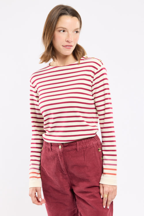 Marinière épaule boutonnée - coton épais - Le Comptoir Maritime - 1
