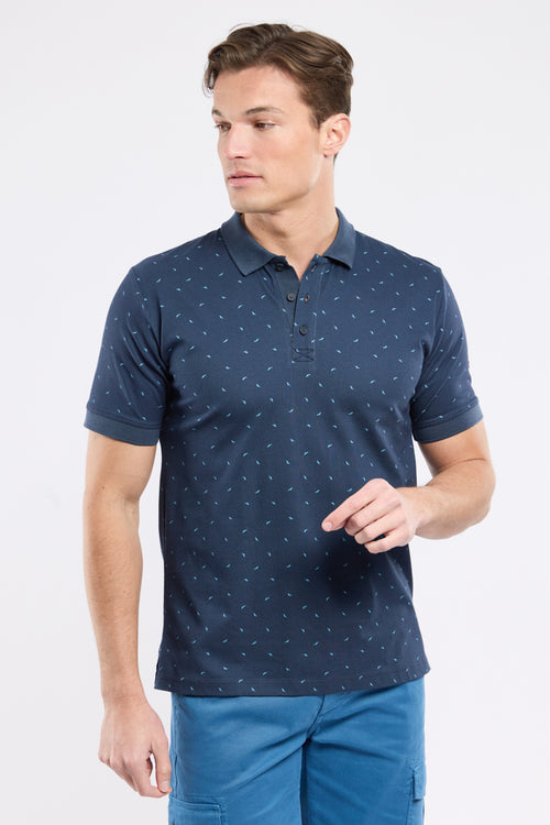 Polo micro-motifs - coton piqué - Le Comptoir Maritime - 1