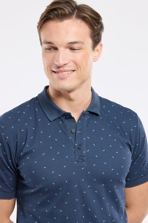 Polo micro-motifs - coton piqué - Le Comptoir Maritime - 2
