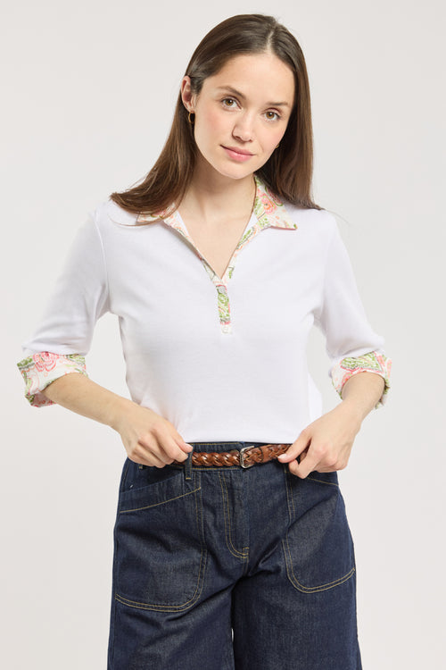 Polo motifs floraux - coton - Le Comptoir Maritime - 1