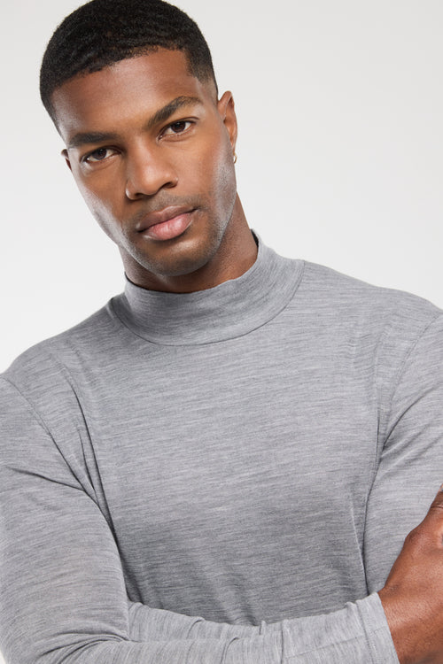 T-shirt manches longues col haut - laine et soie - Le Comptoir Maritime - 2