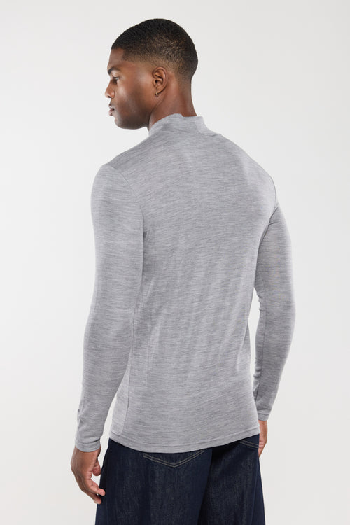 T-shirt manches longues col haut - laine et soie - Le Comptoir Maritime - 4